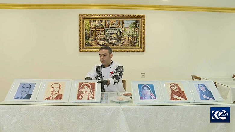 Orhan Ayazê aşpêj bi goşt û dûv wêneyan çêdike